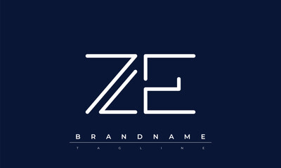 Z, E logo design. ZE  creative Monogram Logo. This logo design is the process of creating a visual symbol that represents a brand, company, or individual.