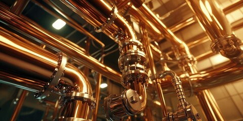 Fototapeta premium Connected pipes in various forms