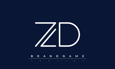 Z, D logo design. ZD  creative Monogram Logo. This logo design is the process of creating a visual symbol that represents a brand, company, or individual.