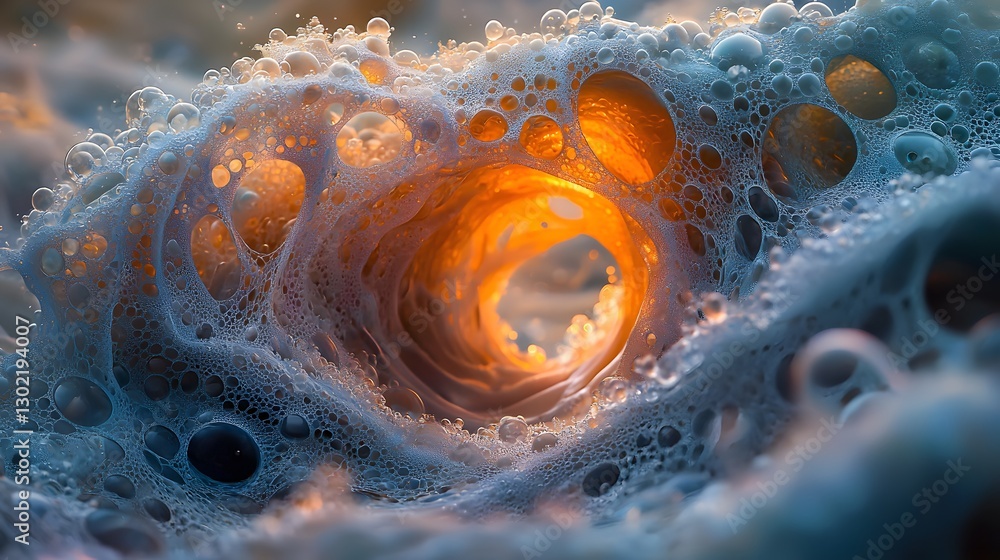 Poster abstract visualization of a beautiful water swirl capturing fluid motion and reflecting light in a s