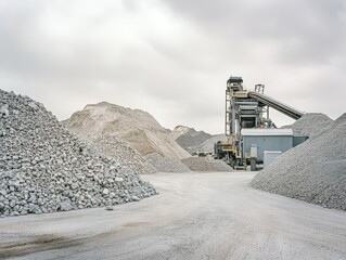 Gravel pile near building
