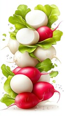 Fresh Radishes and Turnips