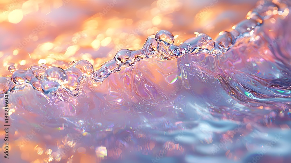 Poster close-up of water droplets on a soft pink background creating an aesthetic and refreshing visual exp