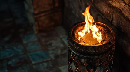 Fire in Metal Trash Can