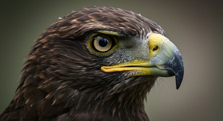 Naklejka premium Close-Up of a Golden Eagle Showcasing Majestic Features and Intensity