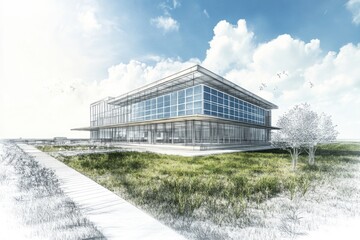 Building with Walkway