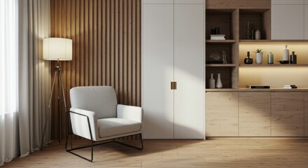 Modern Minimalist Corner with Warm Accents