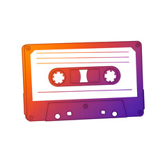 Fototapeta premium Vibrant Gradient Cassette Tape Retro Music Design Graphic 80s 90s audio media image colors analog