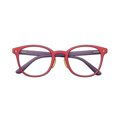 Fototapeta premium Stylish Red Round Eyeglasses Modern Fashion Accessory Design Look Style Retro Frames Trendy Vision