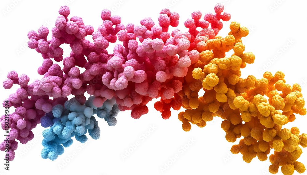 Poster detailed molecular model showing complex interactions and dynamic processes