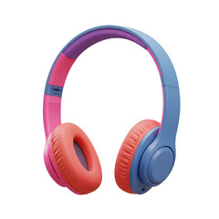 Stylish Pink Blue Headphones Modern Design Audio Music Device sound gadget stereo listen vibrant