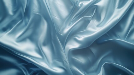 Fototapeta premium Blue Satin Fabric Close-Up