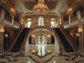 Obraz premium Grand Foyer with Chandelier
