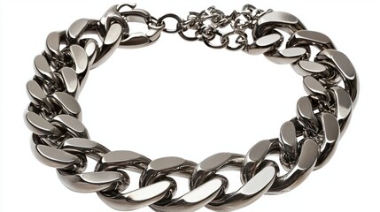 Obraz premium Elegant Silver Chain Necklace with Smooth Links and Stylish Finish