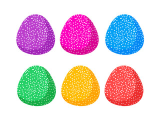 Assorted Gummy Candy. Soft, Chewy, and Fruity Sweets in Various Shapes and Colors