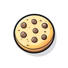 Fototapeta premium Delicious Chocolate Chip Cookie Illustration: Iconic Sweet Treat and Flavorful Dessert for Cookie Lovers