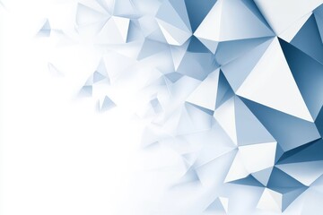 Fototapeta premium Low poly white and blue geometric shapes create abstract design