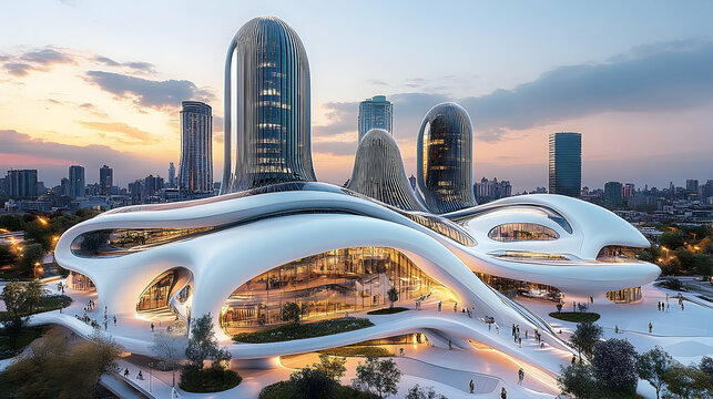 Architectural vision of modern urban development, creative design aesthetics