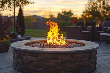 Outdoor Fire Pit on Patio