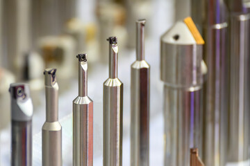 Close up scene the group small hole boring tool for CNC lath machine.