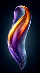 Swirling Abstract Fluid Form on Dark Background