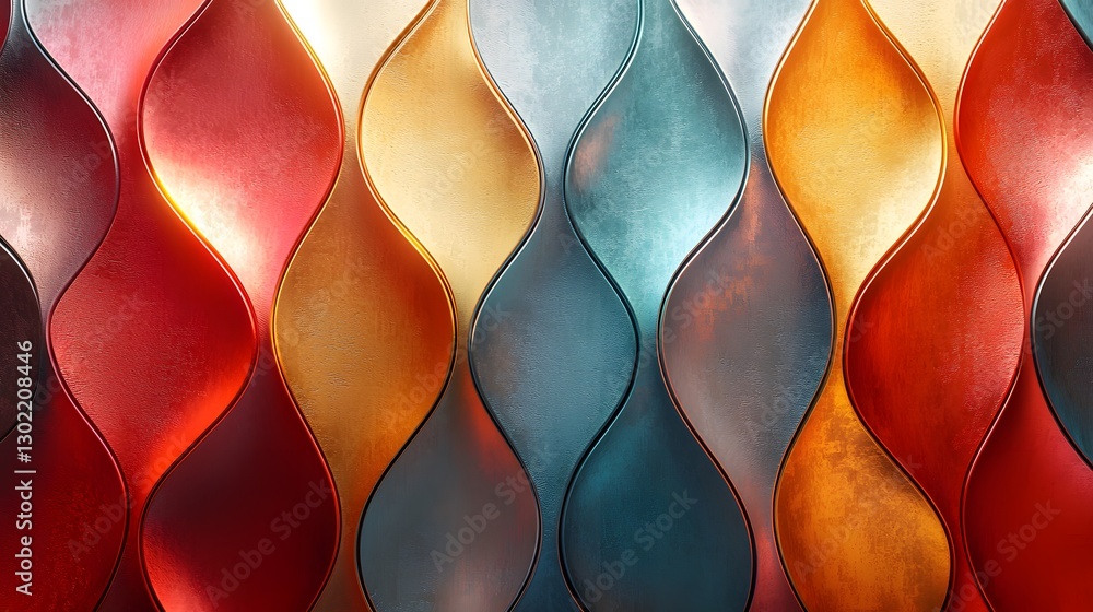 Poster elegant glass window featuring intricate pattern creating beautiful reflections and natural light pl