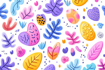 Abstract Colorful Botanical Pattern