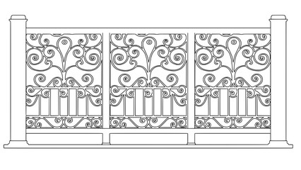 Obraz premium 2D model Railing - Balcony
