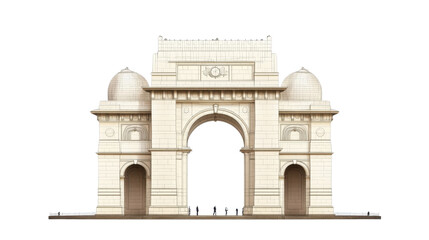 Obraz premium arc de triomphe in paris isolated on white background