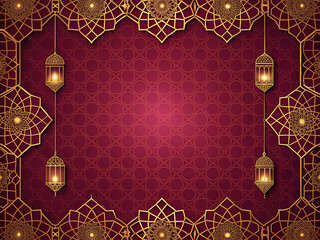 red islamic ornament banner 