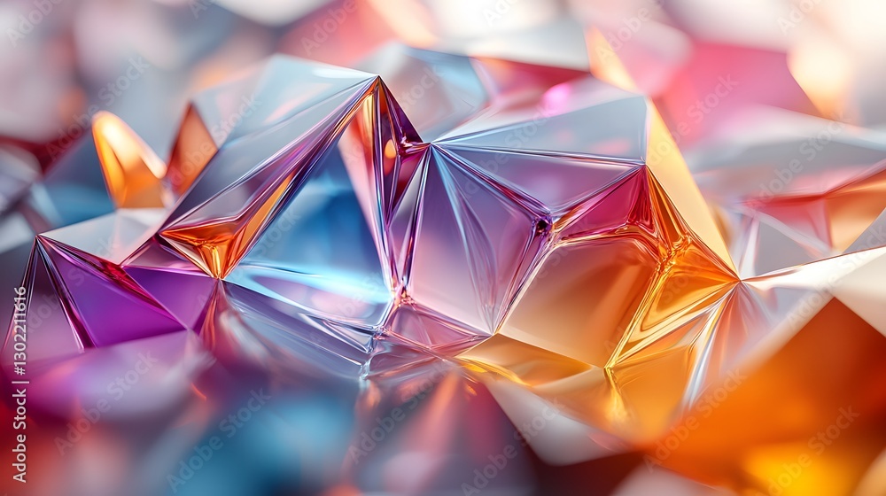 Poster sparkling bunch of shiny diamonds reflecting light in various angles creating a dazzling visual disp
