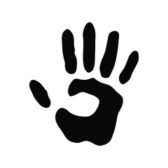 human palm print isolated on transparent background simple flat icon