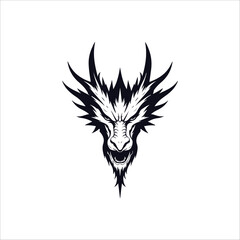 Dragon head hand drawn illustration artwork