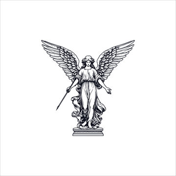 Angel hand drawn vector illustration artwork