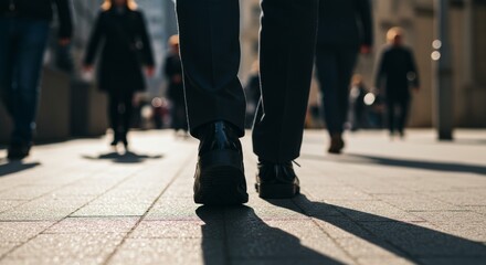 Fototapeta premium Close-up of businessman walking on city street
