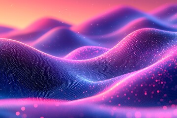 Abstract Digital Wavy Landscape
