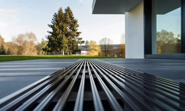 Modern Architectural Drainage System: Steel Grate Detail