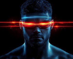 Futuristic Man with VR Glasses