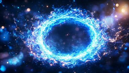 Fototapeta premium Abstract Ring of Light in Dark Space