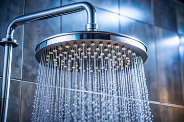 A shower head with a lot of water coming out of it