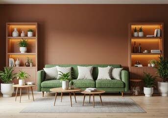 Warm Earthy Living Room with Modern Design