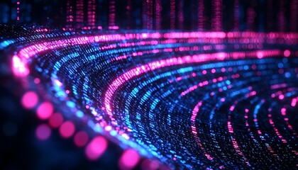 Abstract Digital Waves in Dark Space