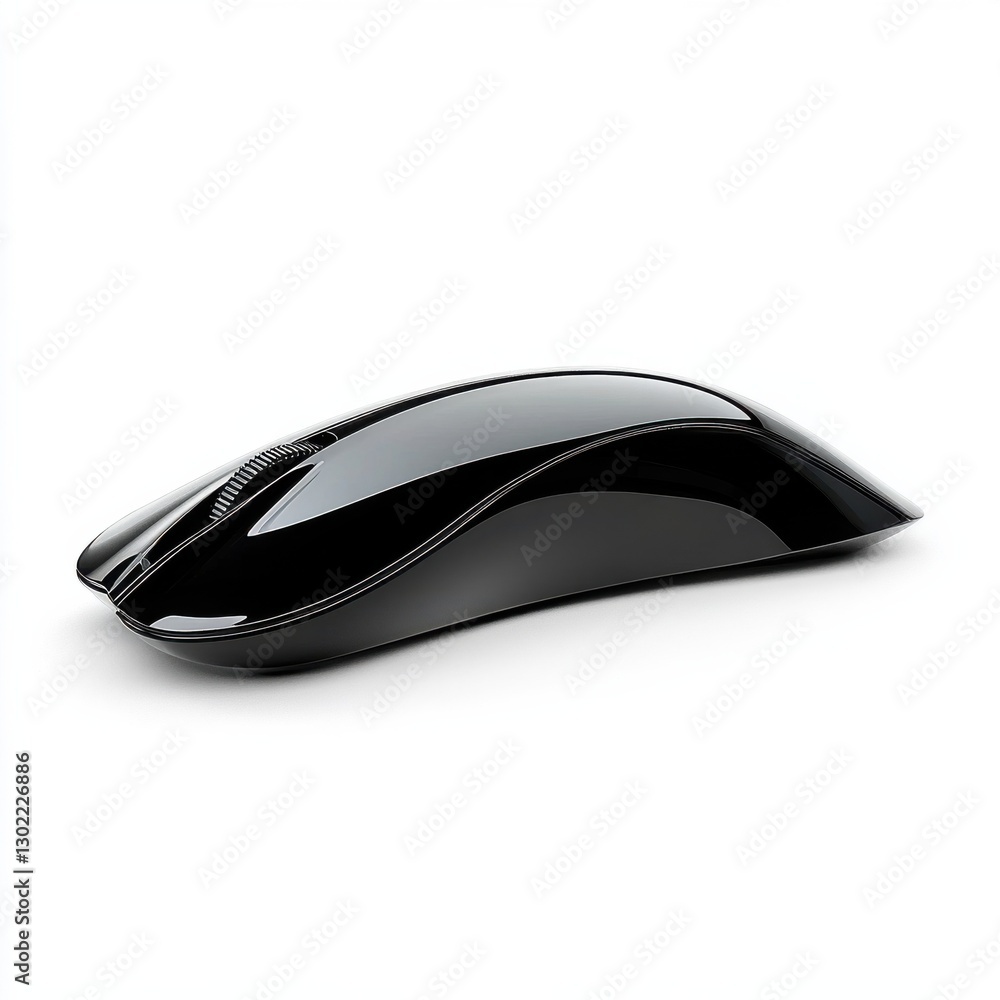 Poster sleek black ergonomic laptop mouse for comfortable and efficient computer use in a modern workspace