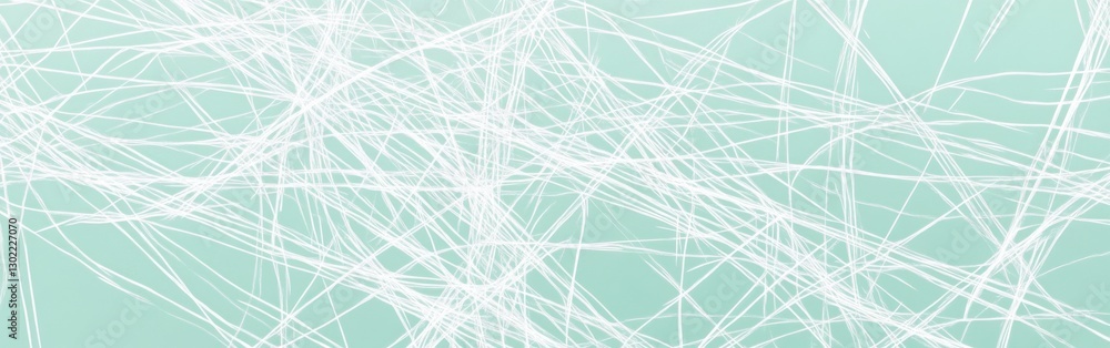 Poster Minimalist pencil strokes create a soft pastel mint background with delicate white lines flowing across the surface