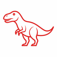 vector illustration of a red dinosaur
