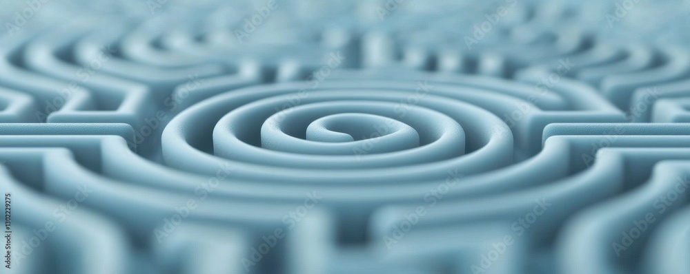 Aufkleber captivating concentric waves serene geometric spiral abstract design with smooth teal blue fluid int