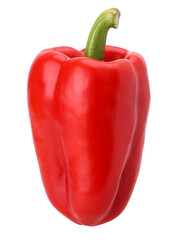 red sweet bell pepper isolated, transparent PNG, PNG format, single