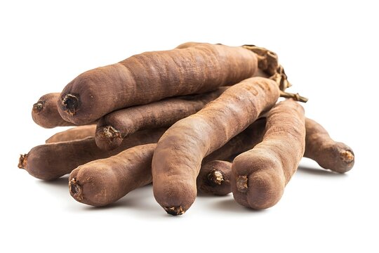 tamarind isolated on white background close up. studio shot.