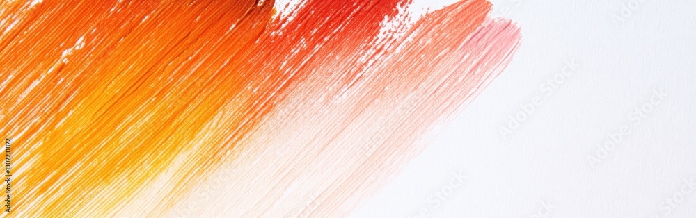 Poster colorful transition of minimalist pencil strokes creating a vibrant gradient from orange to pink on 