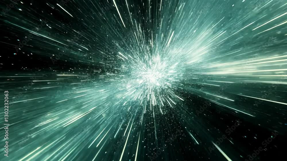 Aufkleber dynamic burst of light creating a sense of motion in a cosmic environment with star-like particles